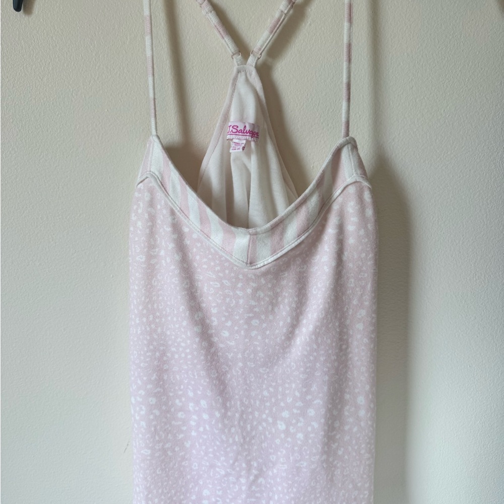 P.J. Salvage Pink and White Leopard Slip Tank